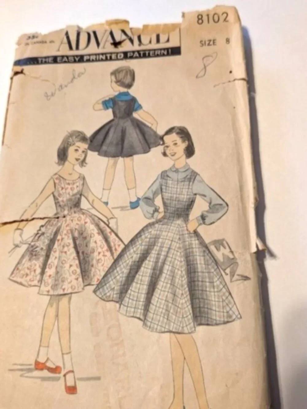 Advance 8102 dress & shirt sewing pattern